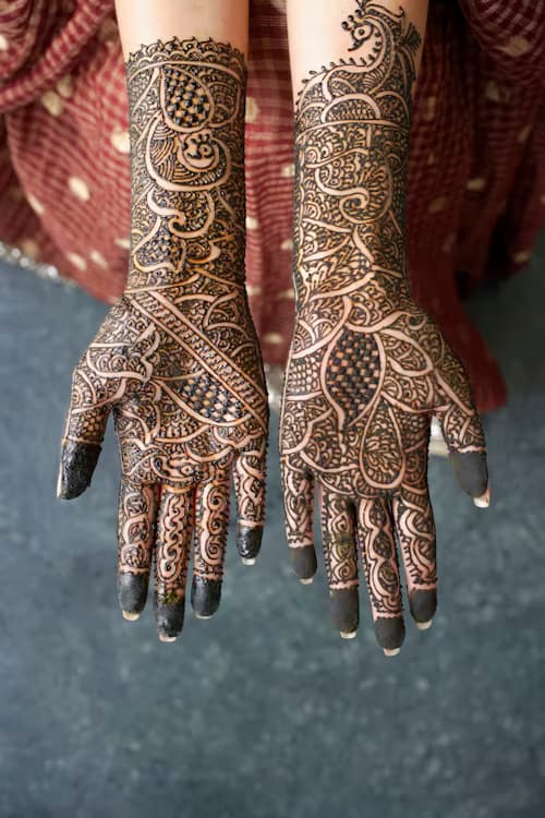 Dried henna stain on skin